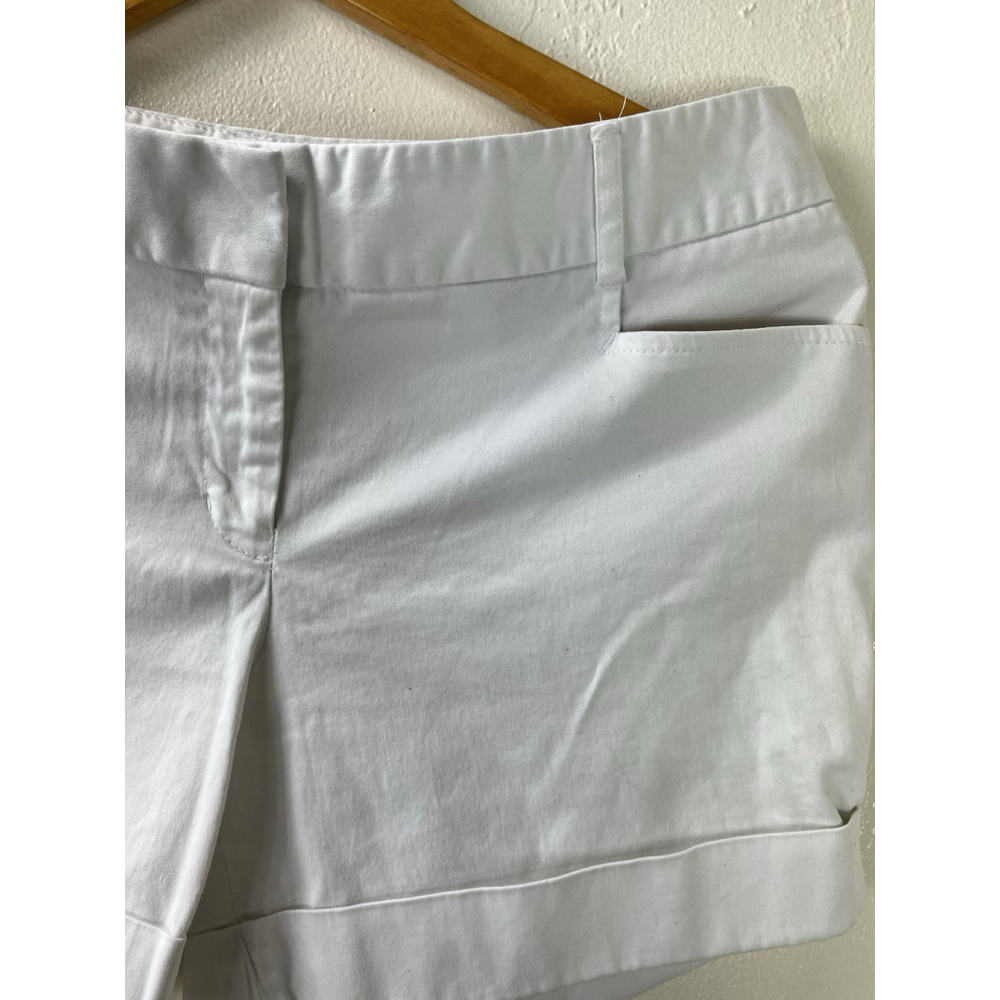 express chino shorts womens size 4 flat front mid rise white - Picture 6 of 11